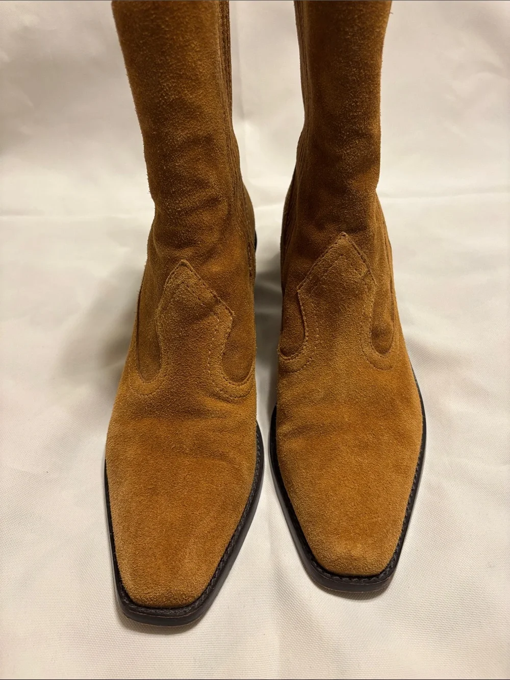 Tory Burch Suede Ankle Boots in Camel Brown